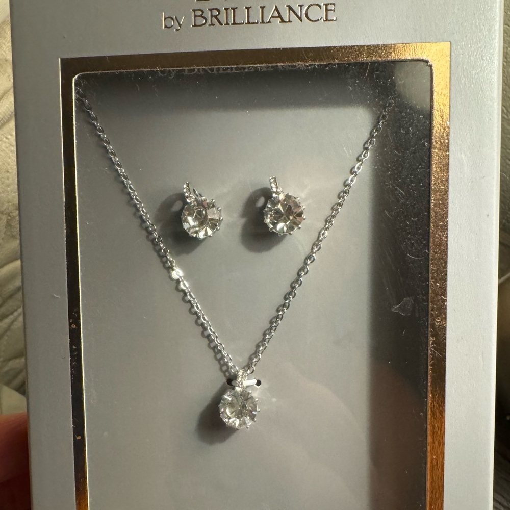 Crystal set necklace and earrings